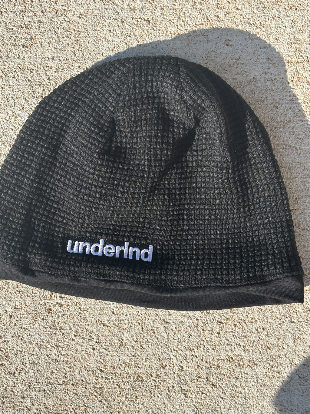 Branded Waffle Knit Satin-Lined Skull Cap