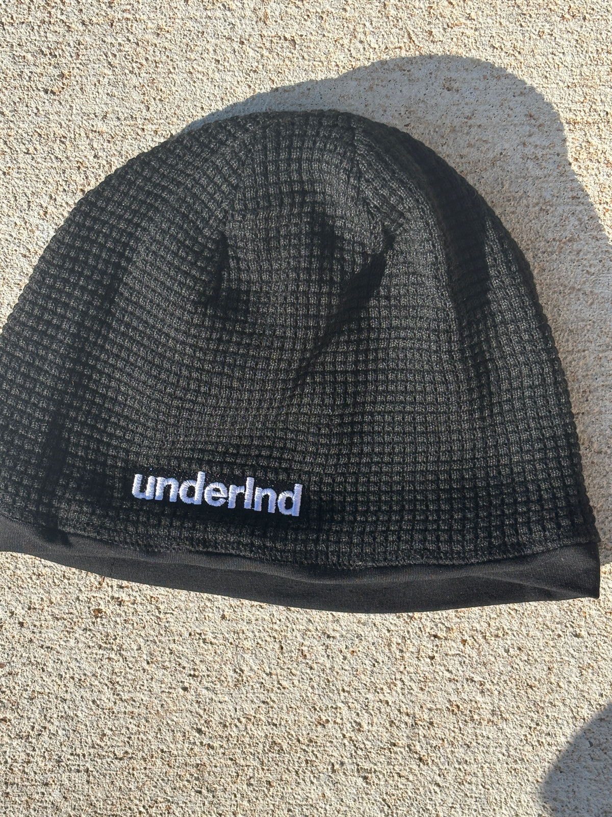 Branded Waffle Knit Satin-Lined Skull Cap