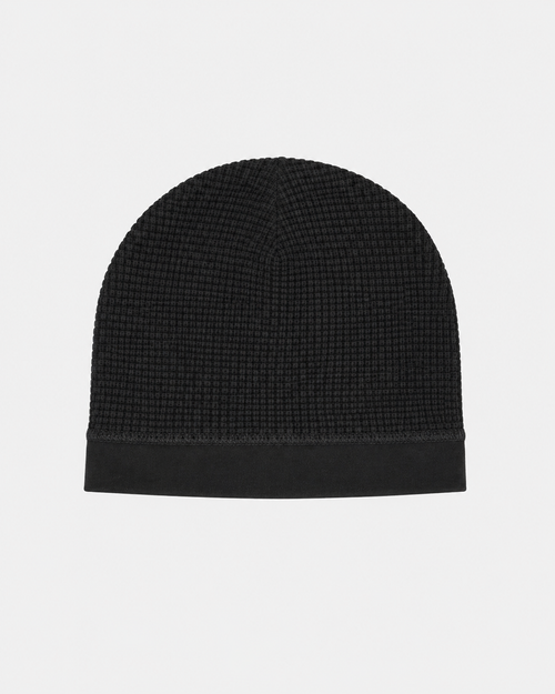 Waffle Knit Satin-Lined Skull Cap