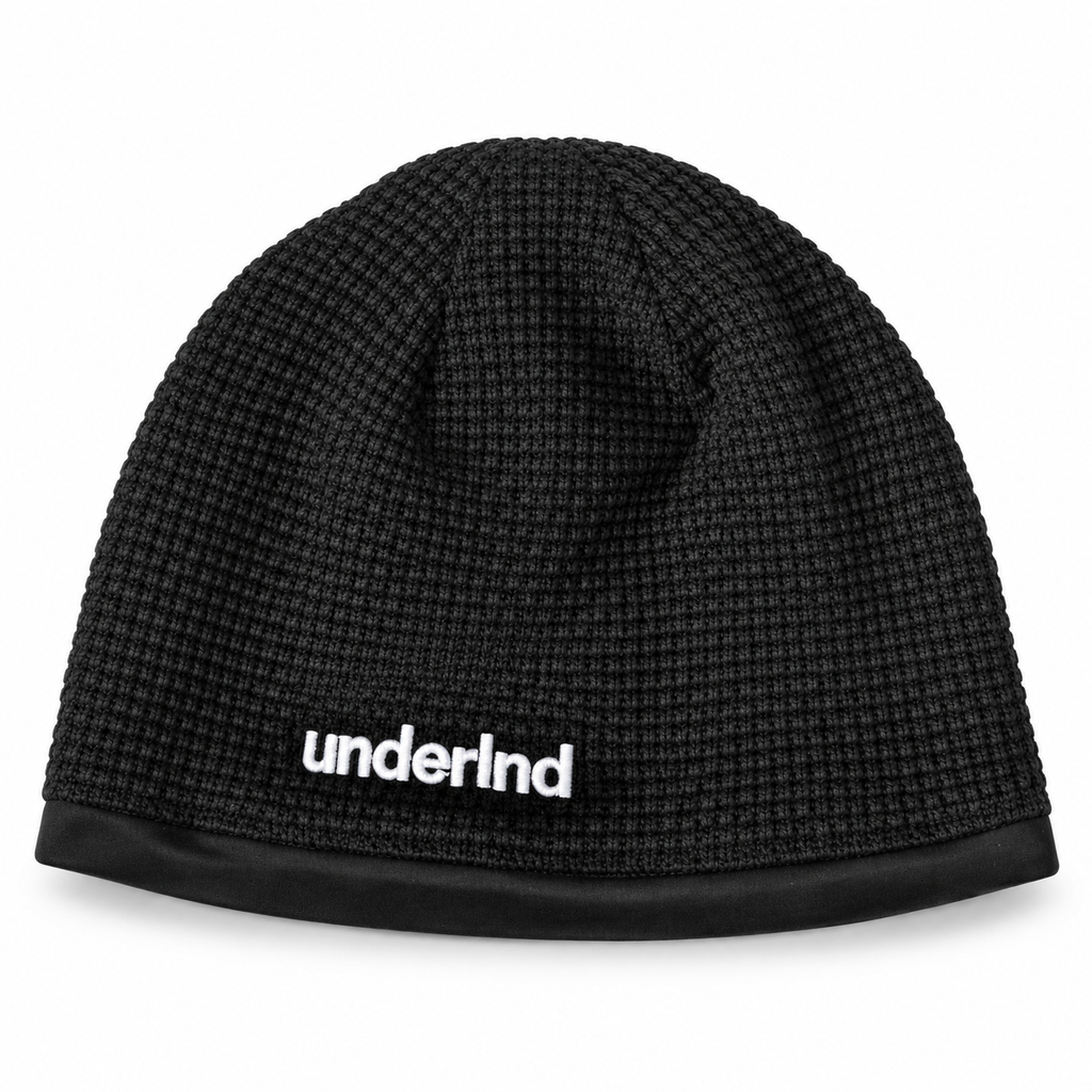 Branded Waffle Knit Satin-Lined Skull Cap