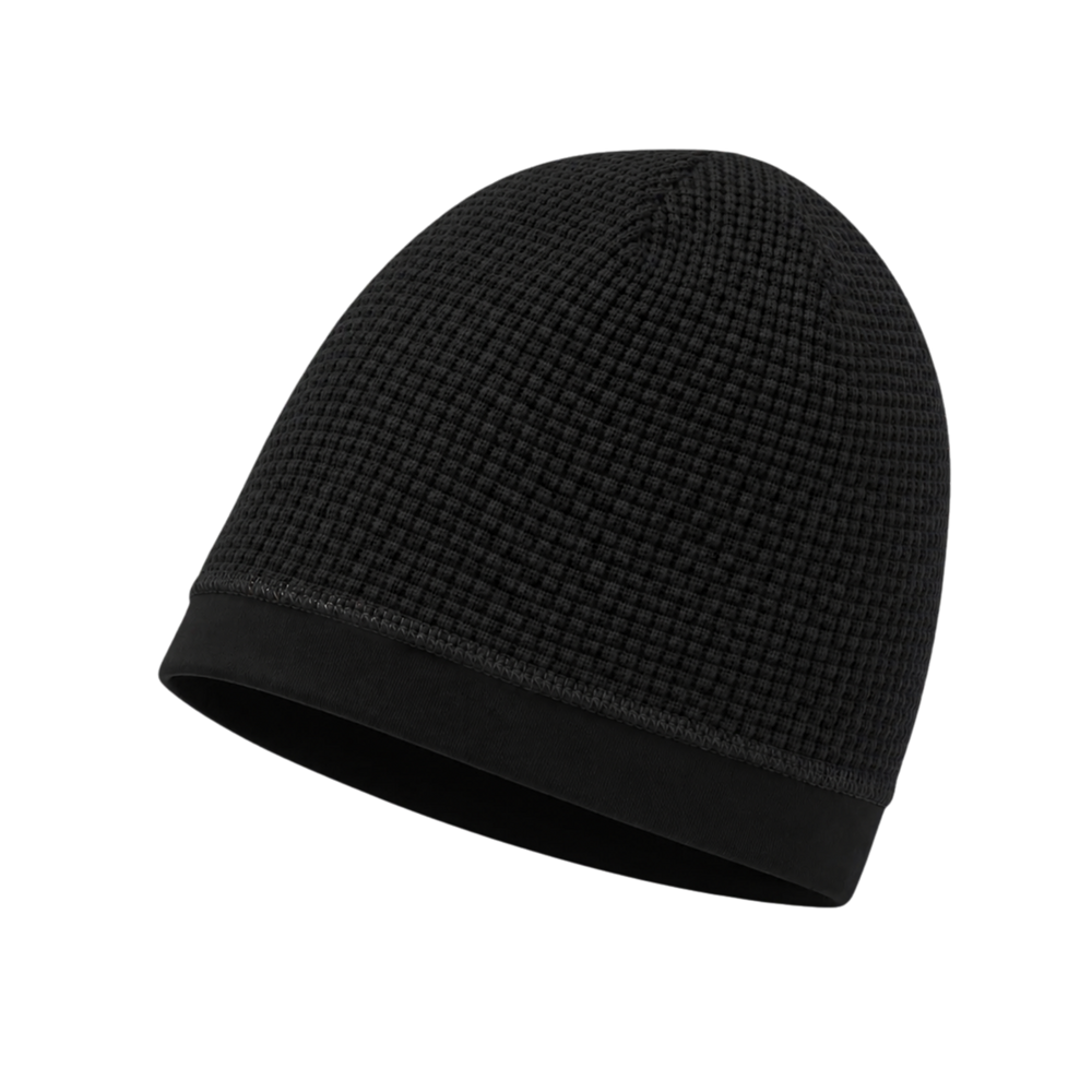 Underlnd waffle-knit satin-lined skull cap