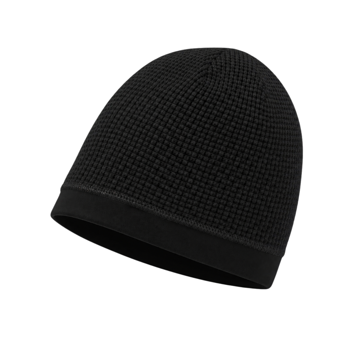 Waffle Knit Satin-Lined Skull Cap