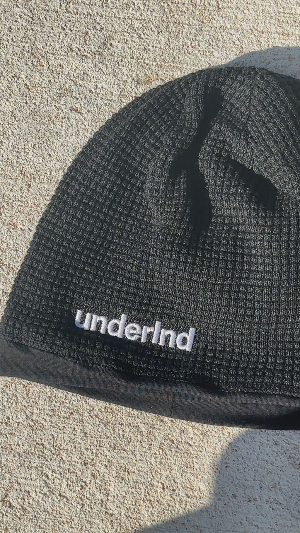 Branded Waffle Knit Satin-Lined Skull Cap